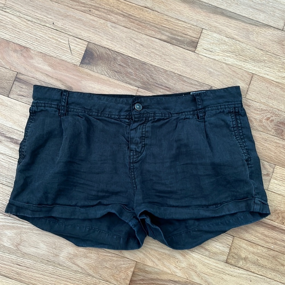 All Saints Black linen shorts